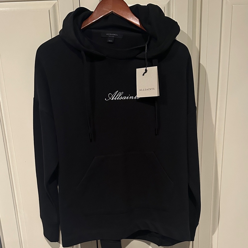 All Saints "Vita Etie" Black Hoodie - Picture 2 of 9